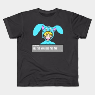 Bunnyboy Easter day RPG Gaming Style Blue Kids T-Shirt